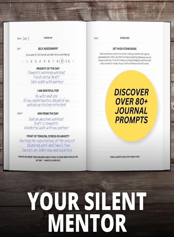 CATCHYOURDREAMS Mind Of A Champion - Self-Mastery & Mindfulness Journal for Men: Daily Guided Prompts for Goal Setting, Productivity, Gratitude, and Personal Growth - Ultimate Men’s Goal Planner & Inspirational Diary - Image 4